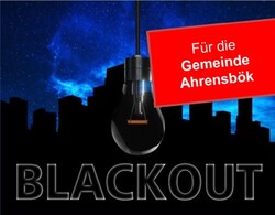 Bild von einer Stadt ohne Strom mit der Aufschrift Blackout