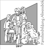 Bilder zeigt in schwarz-weiß eine Familie